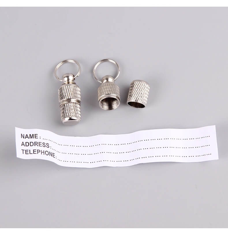 Waterproof Pet Dog Cat Name ID Tag Capsule