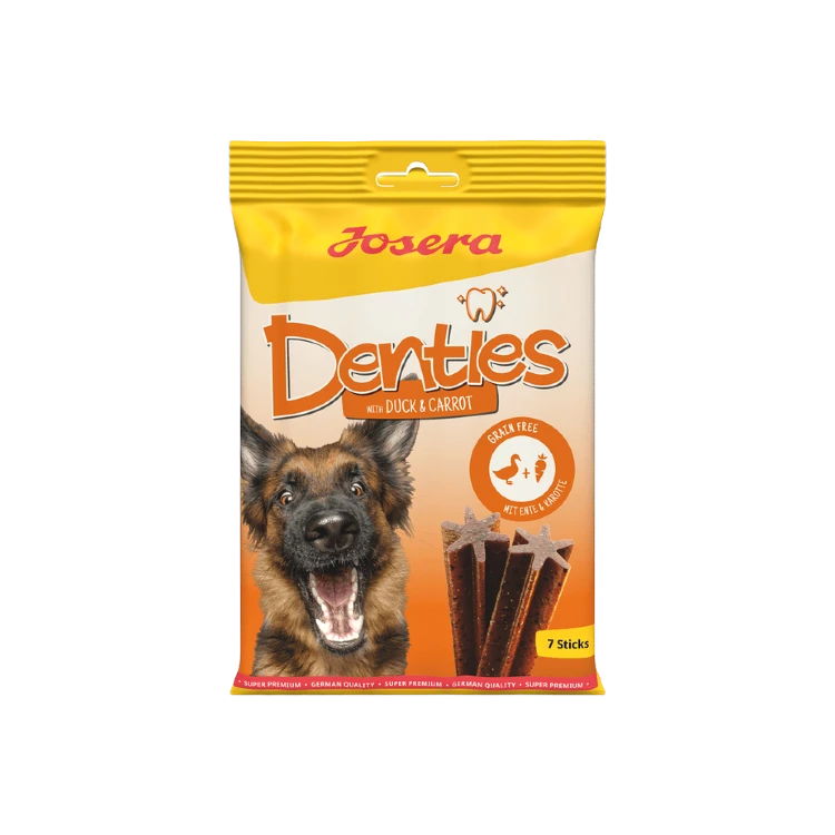 Josera Duck & Carrot Denties Dog Treats, Pack Of 7 Sticks