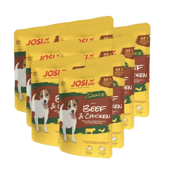 JosiDog Mini Beef & Chicken In Sauce Wet Dog Food, Pack Of 24