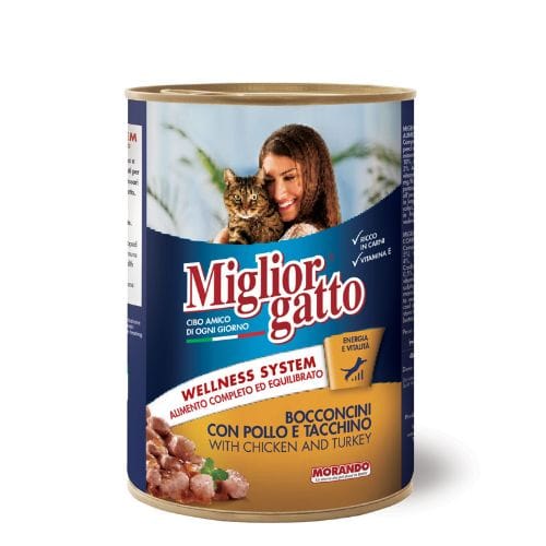 Pack Of 24 – Miglior Canned Cat Food – Chicken & Turkey Chunks, 405g