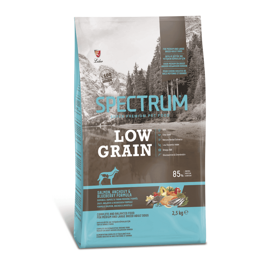 Spectrum Low gain Salmon & Anchovy for Medium and Large Breed Adult Dogs 2.5kg