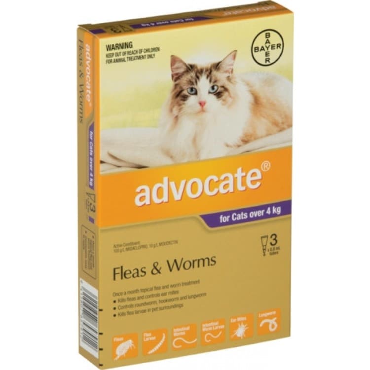 Bayer Advocate Spoton Flea, Heart worm And Worm Treatment for Cats