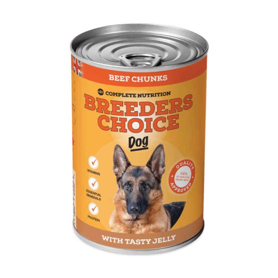 Breeders Choice Dog Food Beef Chunks in Jelly